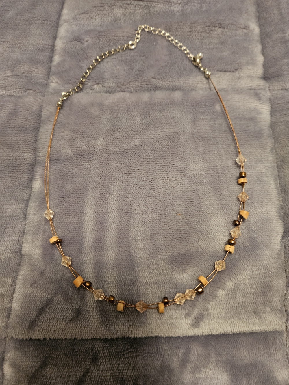 Gold Wooden Beaded Necklace